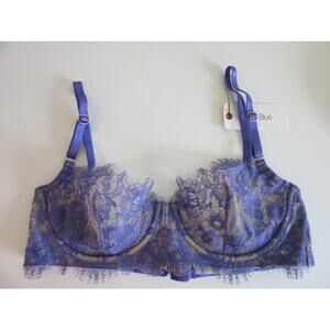 Scarlett Blue Purple Lace Underwire Soft Cup 32B Bra